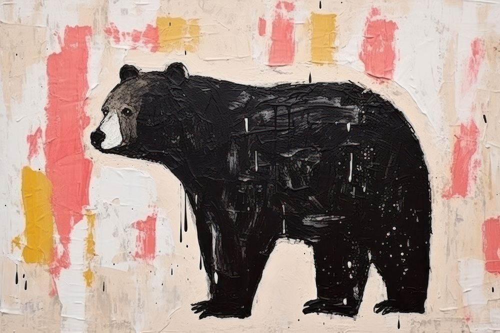 Bear bear art painting. AI generated Image by rawpixel.