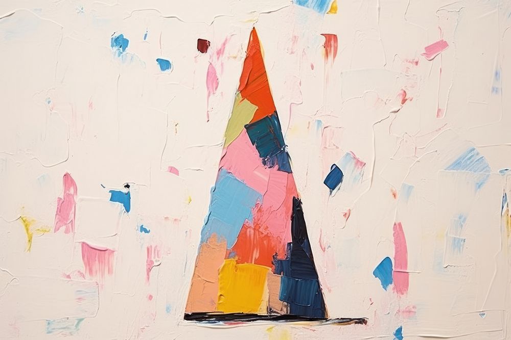 Birthday party hat abstract painting craft. 