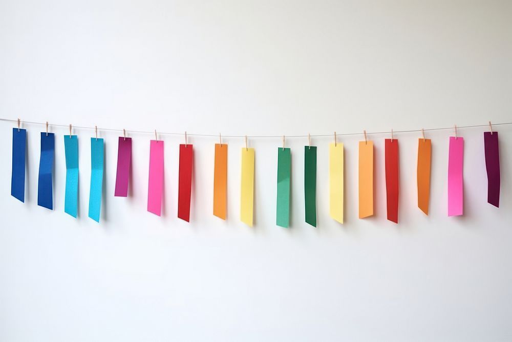 Celebration banner paper art clothesline. 