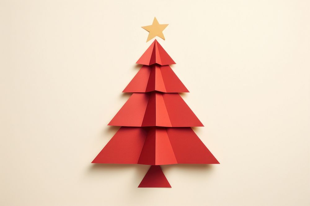 Christmas tree paper origami art. AI generated Image by rawpixel.