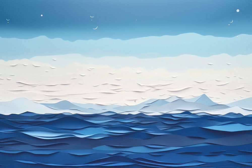 Ocean scene outdoors painting nature. AI generated Image by rawpixel.