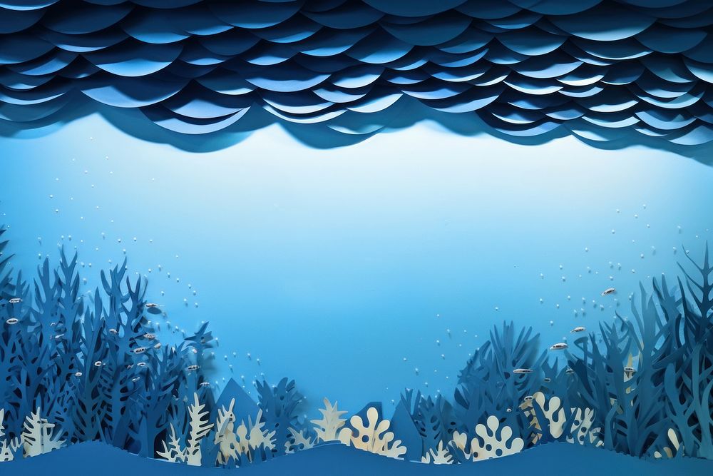 Deep sea scene underwater outdoors nature. AI generated Image by rawpixel.