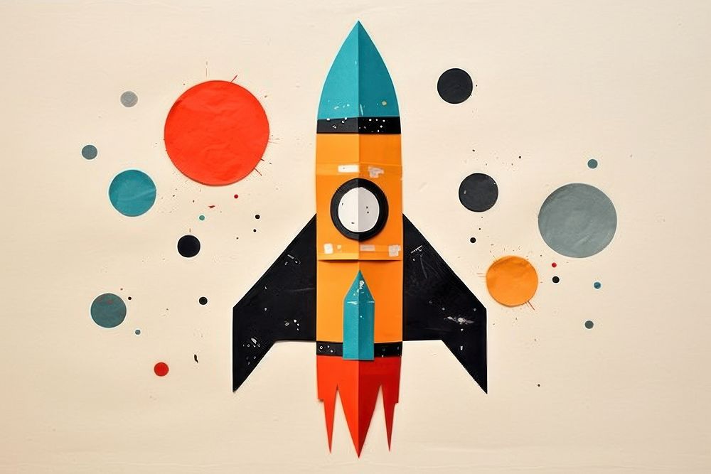 Rocket space art creativity. AI generated Image by rawpixel.