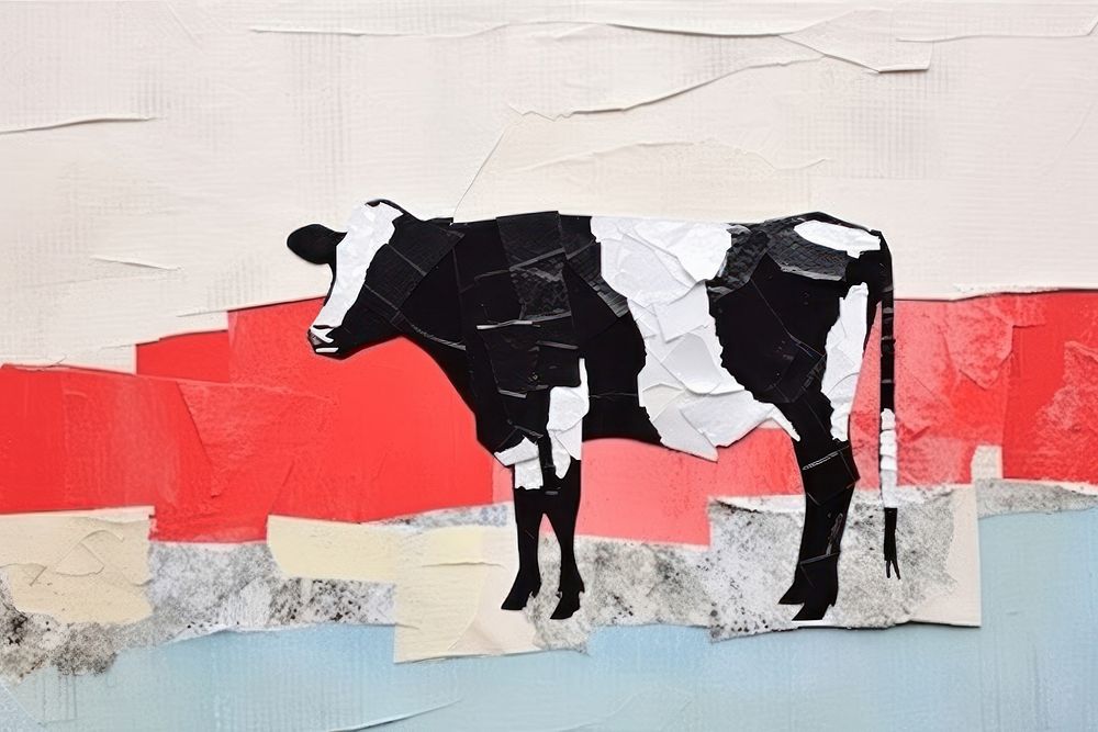 Cow art livestock painting. AI generated Image by rawpixel.