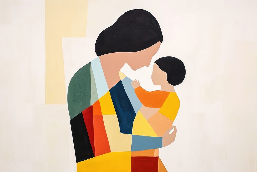 Mother art painting baby