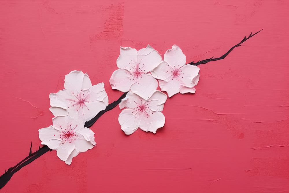 Sakura flower blossom petal plant. AI generated Image by rawpixel.