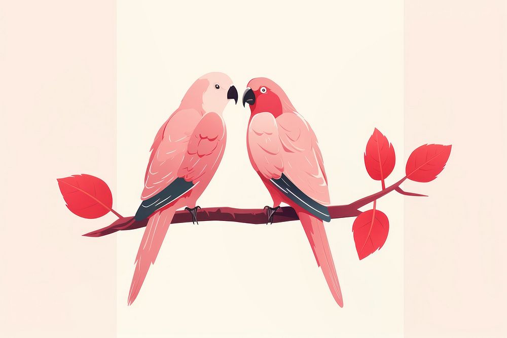 Parrot animal bird togetherness. AI generated Image by rawpixel.