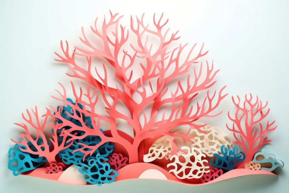 Coral reef nature sea art. AI generated Image by rawpixel.
