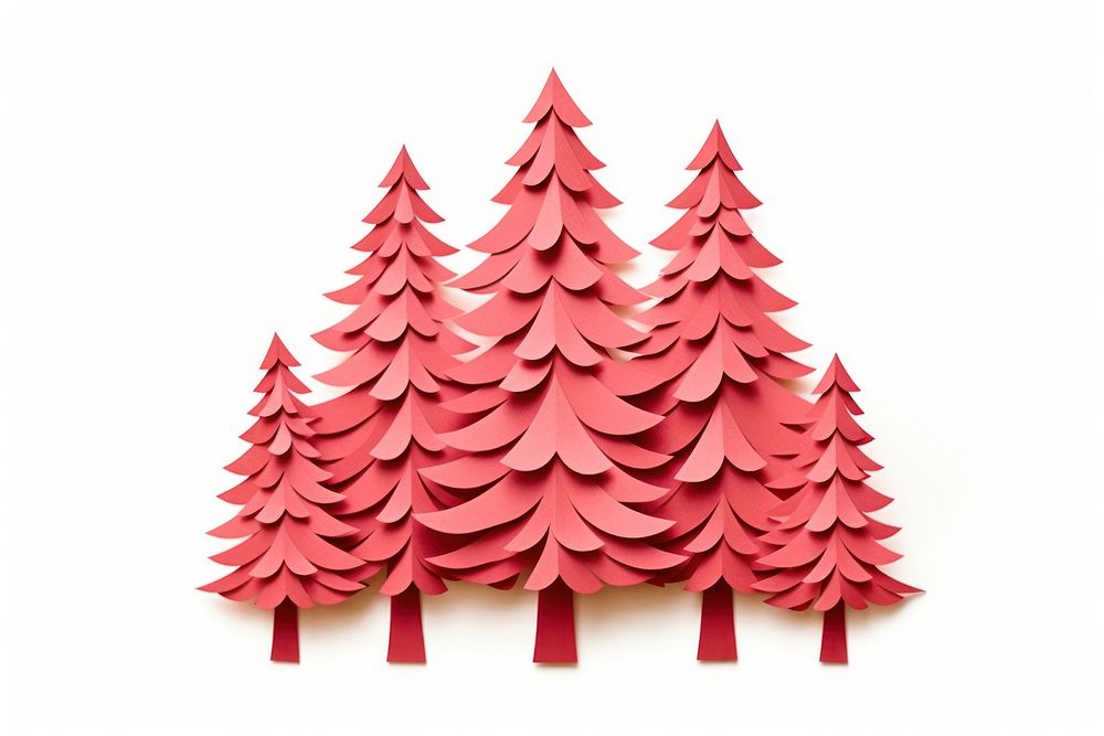 Christmas tree paper white background celebration. AI generated Image by rawpixel.
