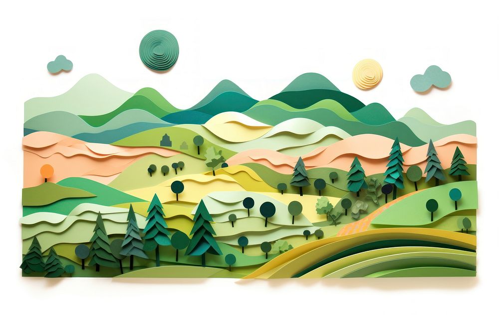 Countryside outdoors painting art. AI generated Image by rawpixel.