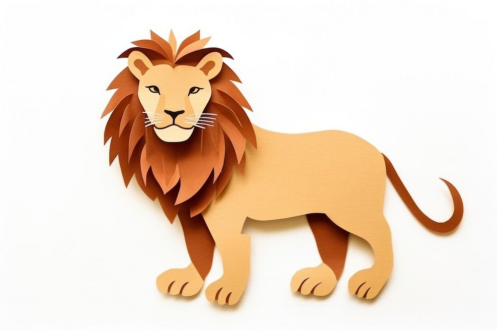 Lion mammal animal white background. AI generated Image by rawpixel.
