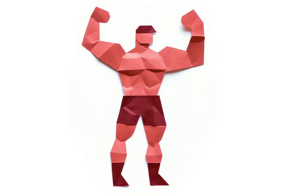 Man dumbell paper white background bodybuilding. AI generated Image by rawpixel.