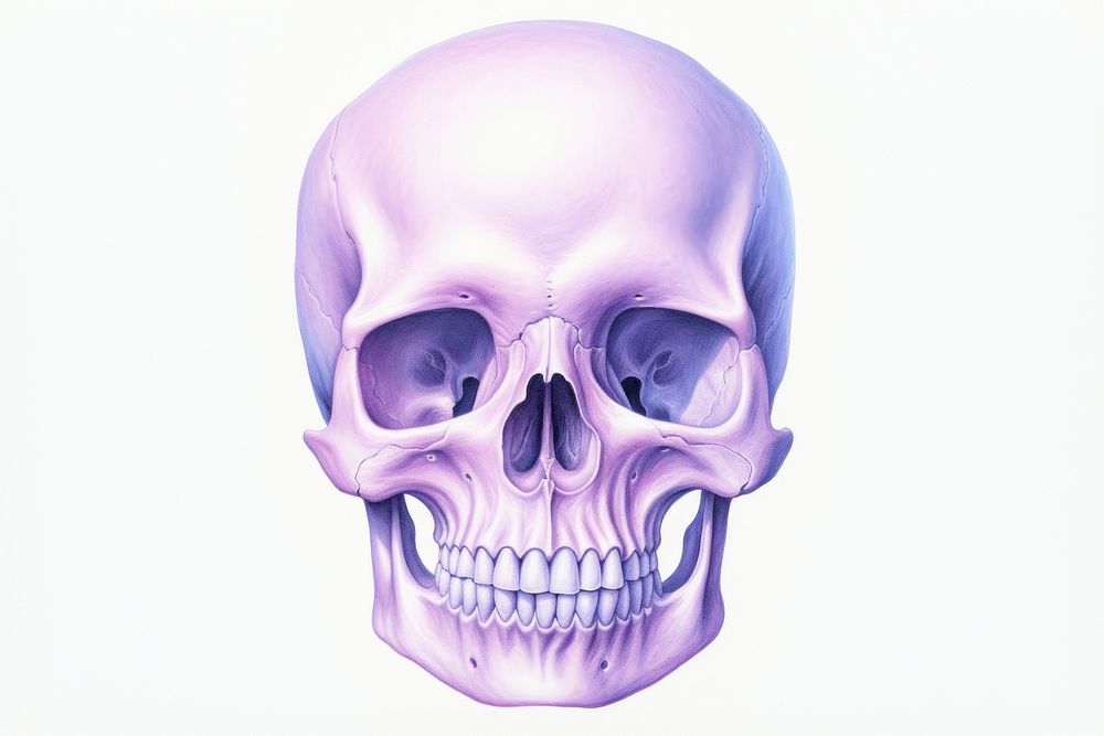 Halloween skull white background biology medical. AI generated Image by rawpixel.