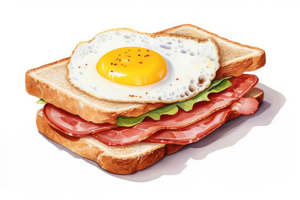 Breakfast food egg hamburger. AI generated Image by rawpixel.