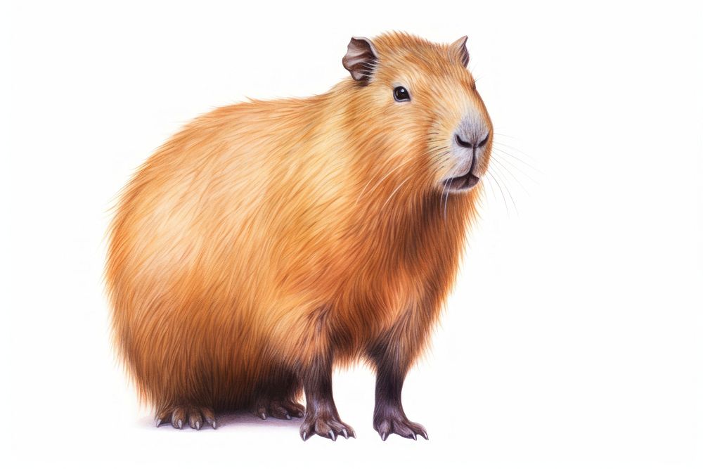 Capybara capybara hamster mammal. AI generated Image by rawpixel.