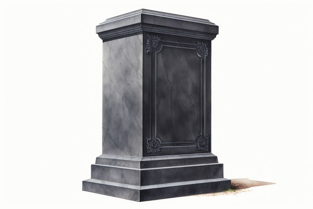 Tombstone memorial black white background. AI generated Image by rawpixel.