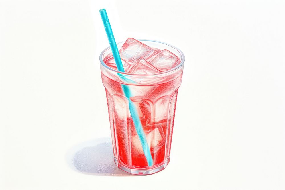 Drink cocktail red white background. AI generated Image by rawpixel.