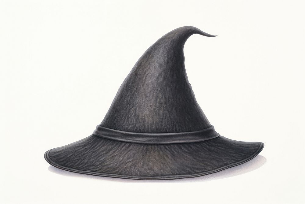 Wizard hat drawing white background headwear. AI generated Image by rawpixel.