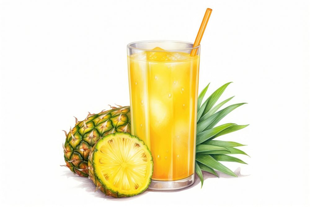 Pineapple juice pineapple fruit drink. AI generated Image by rawpixel.