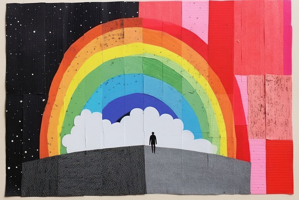 Art architecture painting rainbow. AI generated Image by rawpixel.
