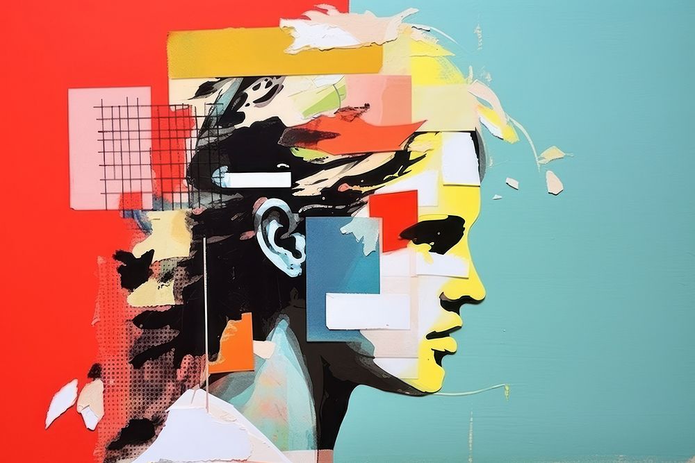 Tennis player art painting collage. AI generated Image by rawpixel.