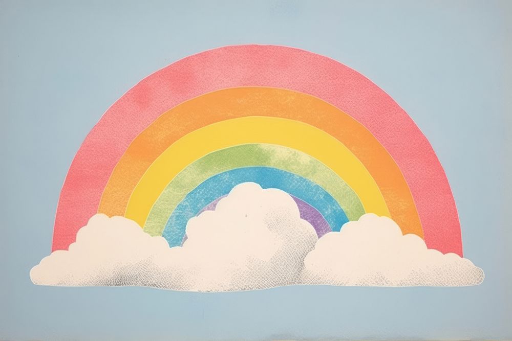 Rainbow art painting nature. AI generated Image by rawpixel.