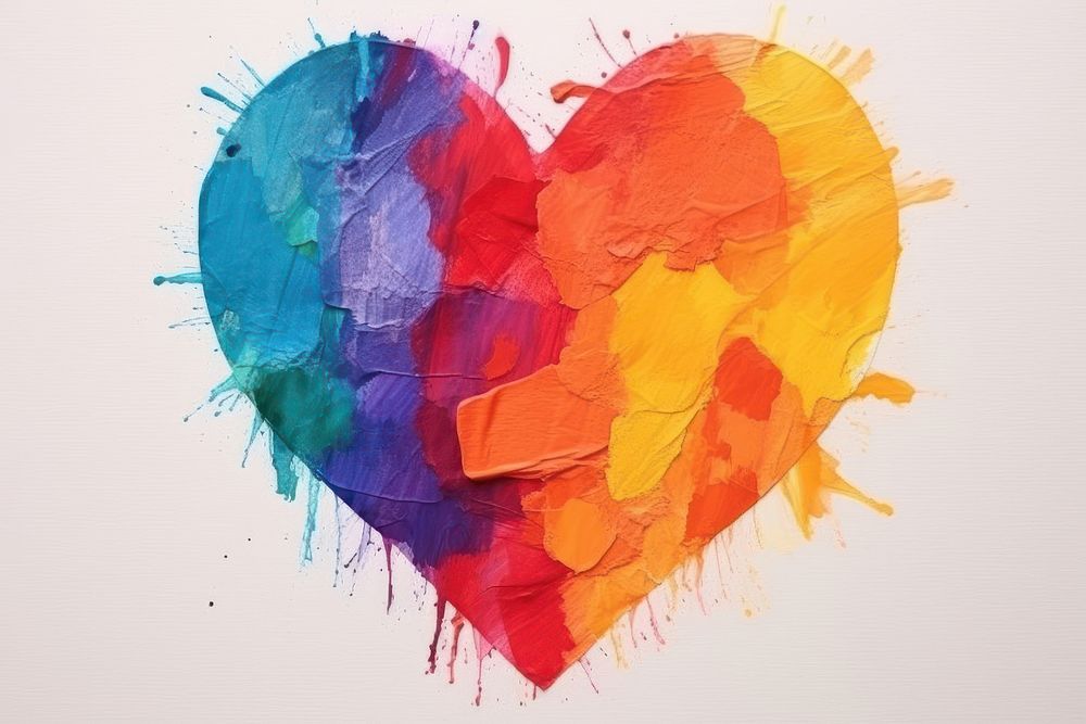 Rainbow heart abstract backgrounds creativity. AI generated Image by rawpixel.