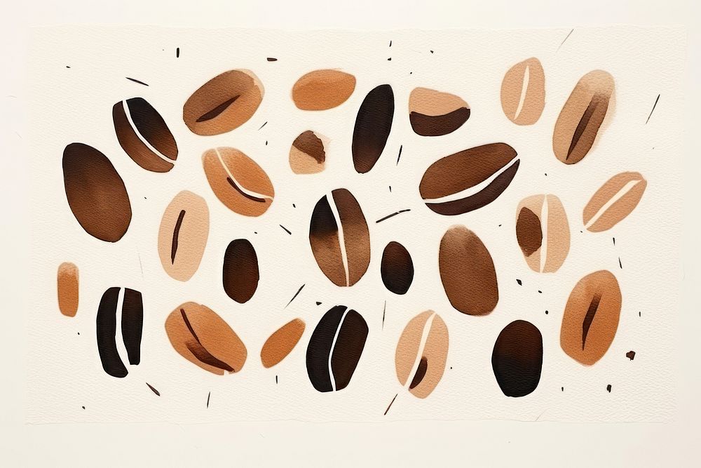 Coffee beans pattern art calligraphy. AI generated Image by rawpixel.