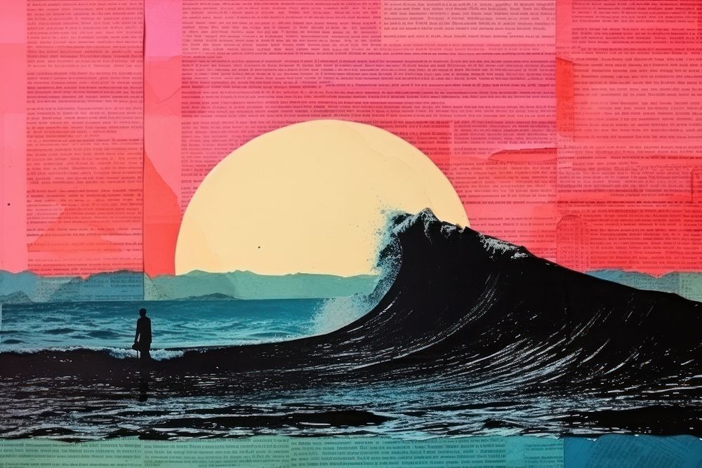 Surfing art nature ocean. AI generated Image by rawpixel.