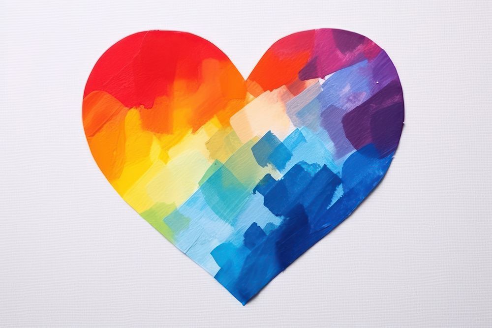 Rainbow heart abstract backgrounds creativity. AI generated Image by rawpixel.