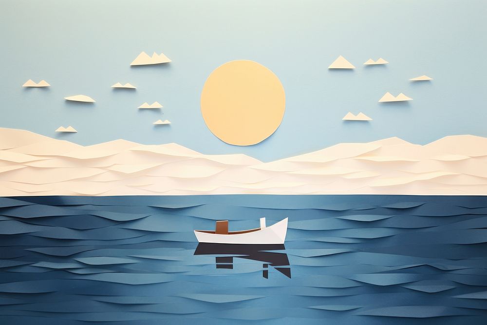 Boat watercraft outdoors painting. 