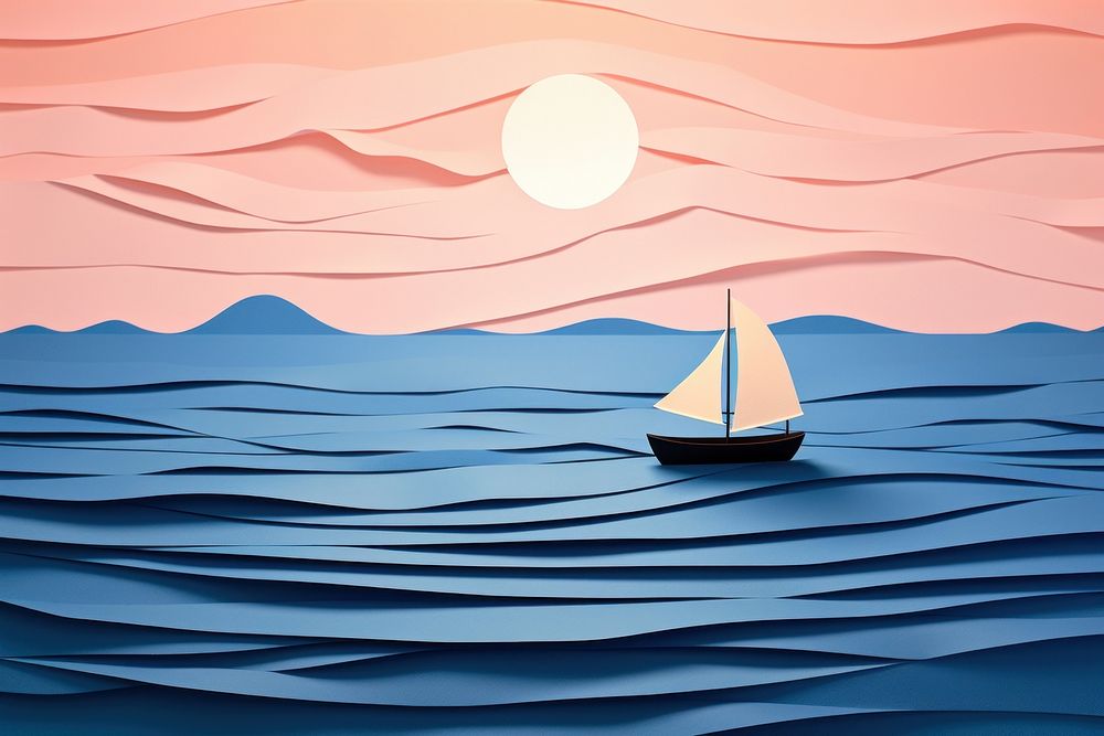 Boat sailboat outdoors painting. AI generated Image by rawpixel.