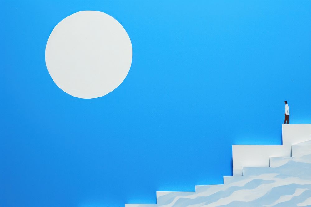 Clear Blue Sky sky architecture staircase. AI generated Image by rawpixel.