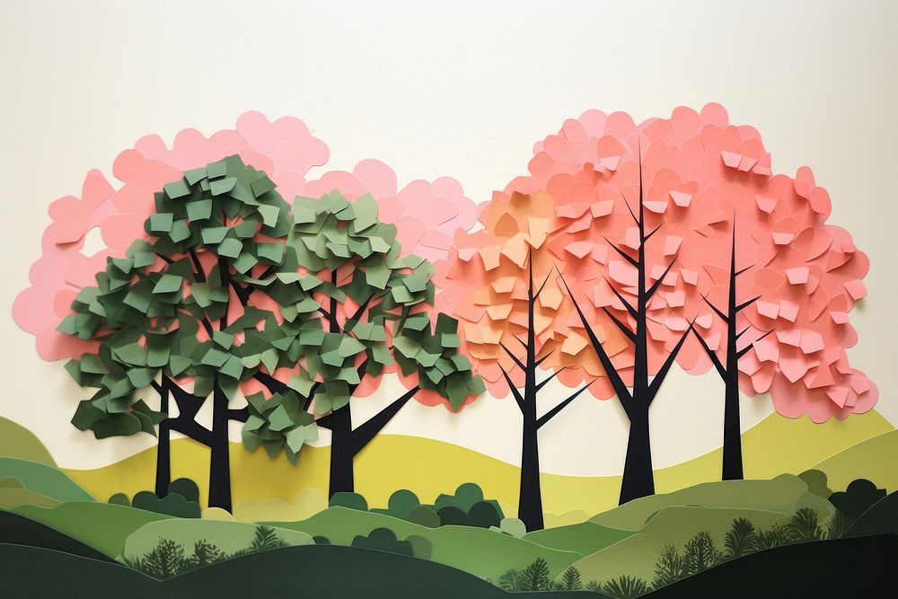 Trees painting plant art. AI generated Image by rawpixel.