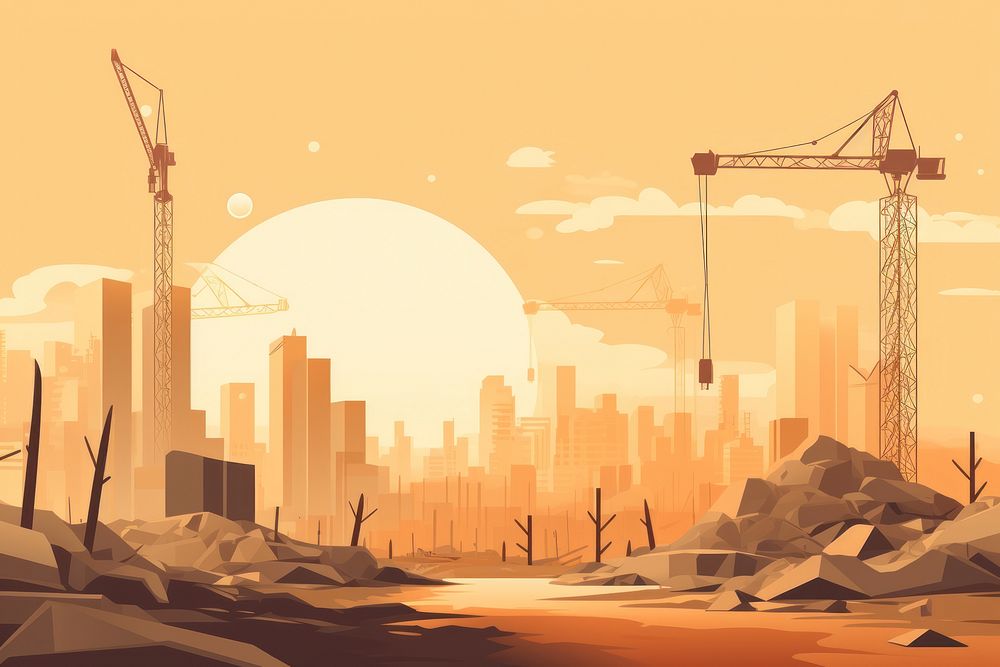 Construction city architecture development. AI generated Image by rawpixel.