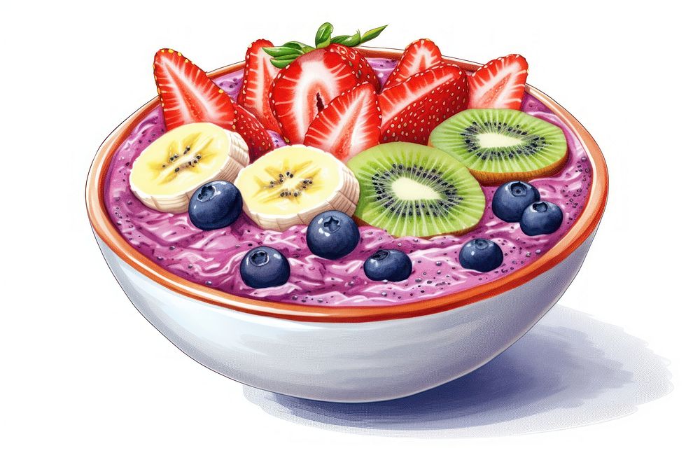 Acai bowl blueberry dessert fruit. | Free Photo Illustration - rawpixel