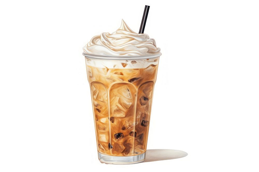 Ice cappuccino dessert drink food. AI generated Image by rawpixel.
