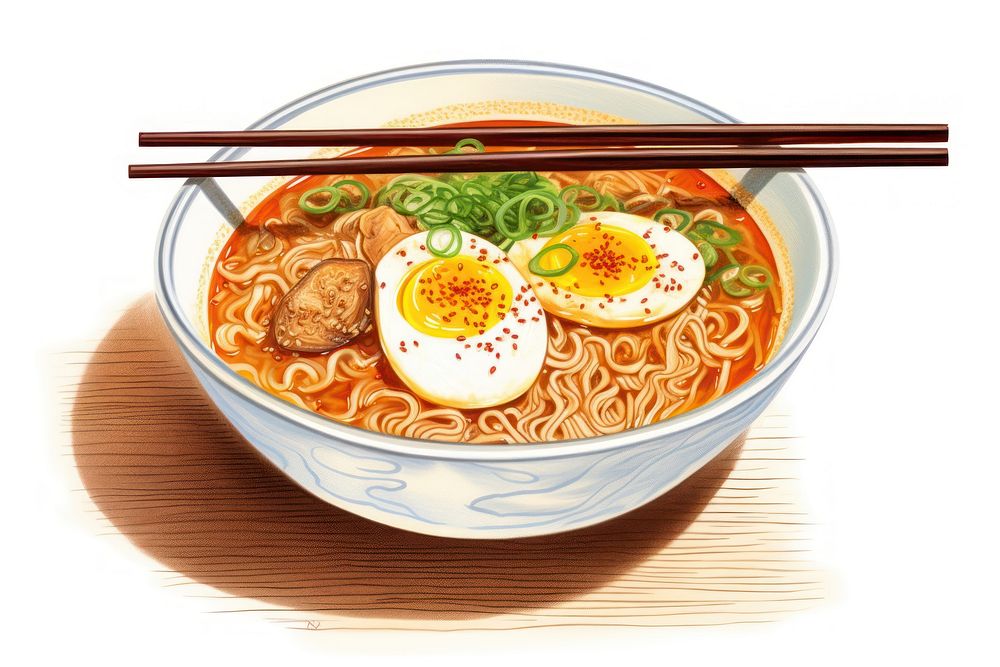 Japanese ramen soup meal food dish. AI generated Image by rawpixel.