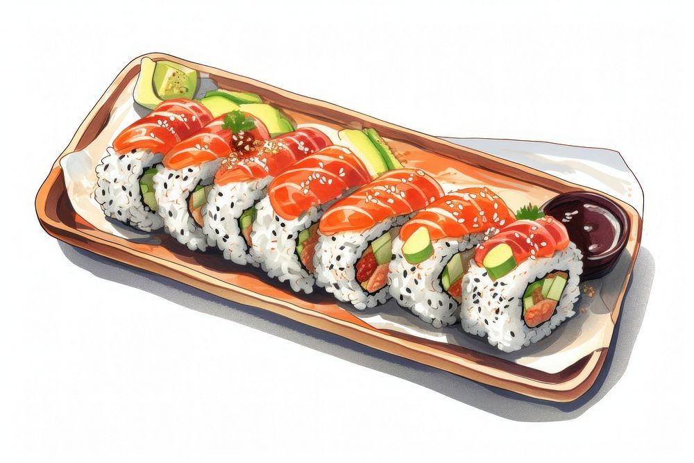 Sushi bento lunch food sushi meal rice. AI generated Image by rawpixel.