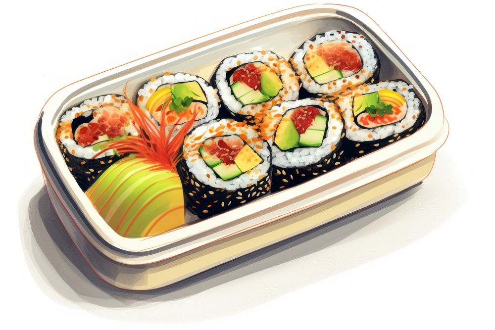 Sushi bento lunch plate. AI generated Image by rawpixel.