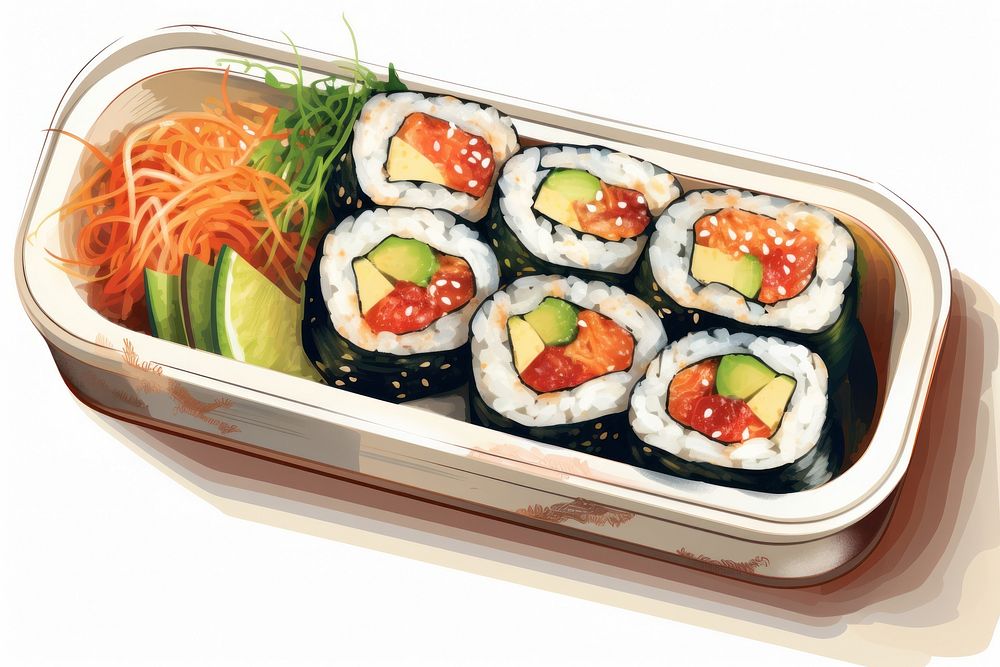 Sushi bento lunch plate. AI generated Image by rawpixel.