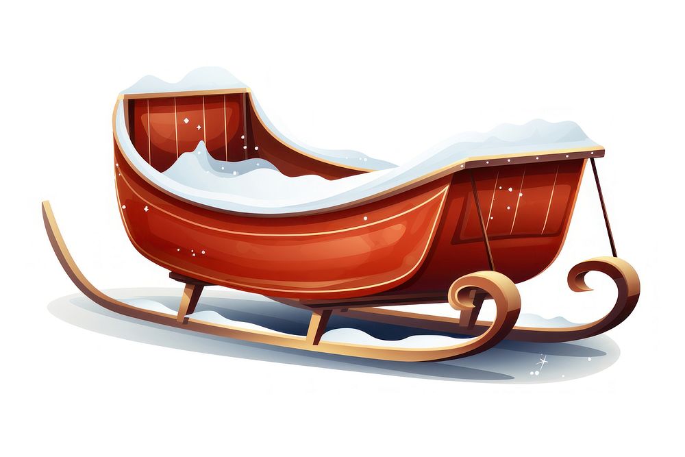 Snow sleigh sled white background furniture. AI generated Image by rawpixel.