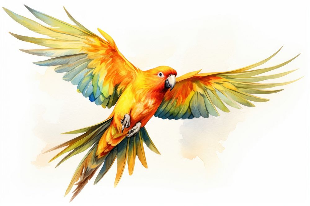 Sun conure animal parrot bird. AI generated Image by rawpixel.