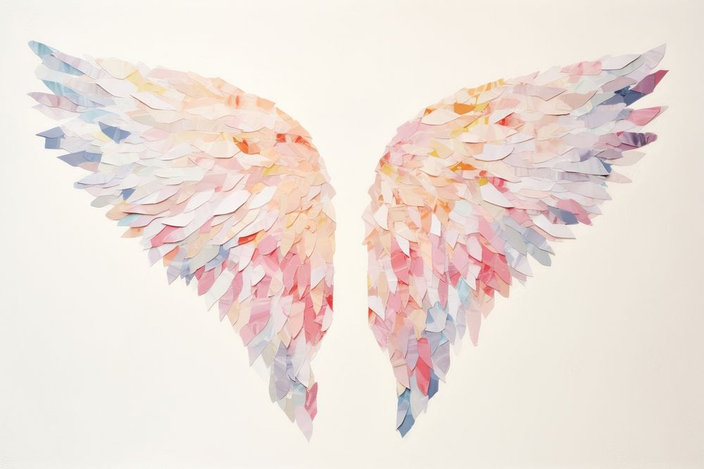 Angel wing petal paper art. AI generated Image by rawpixel.