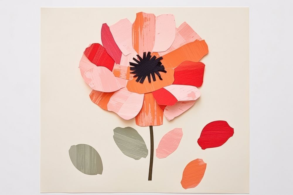 Flower paper painting plant. AI generated Image by rawpixel.