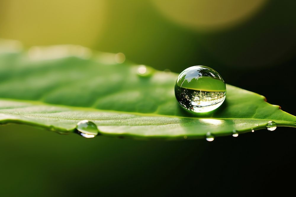 Water droplet plant green leaf. AI generated Image by rawpixel.