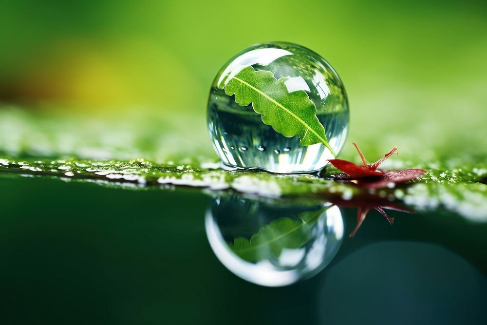 Water droplet plant green leaf. AI generated Image by rawpixel.