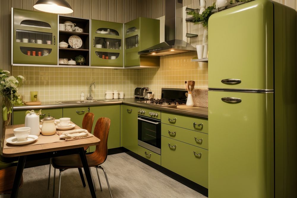 Kitchen refrigerator architecture furniture. 