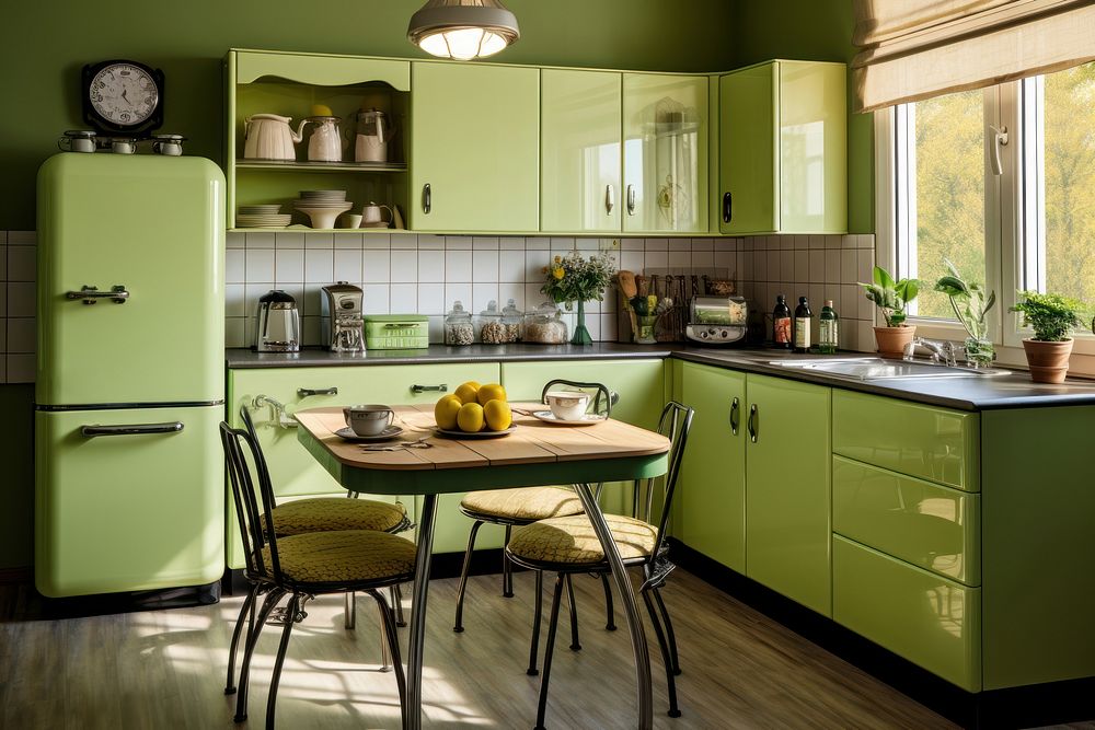 Kitchen refrigerator architecture furniture. 