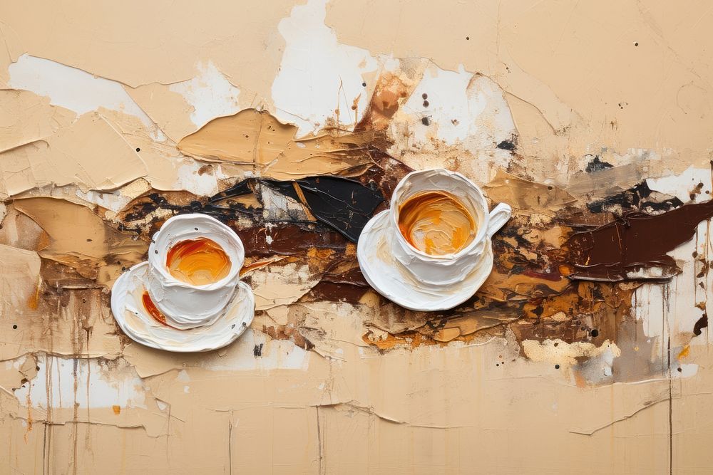 Coffee painting coffee cup. AI generated Image by rawpixel.